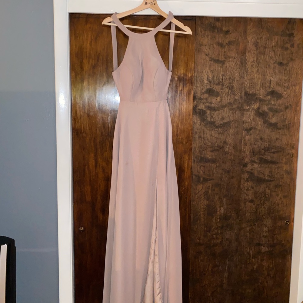 Azazie taupe bridesmaid dress - Picture 9 of 14